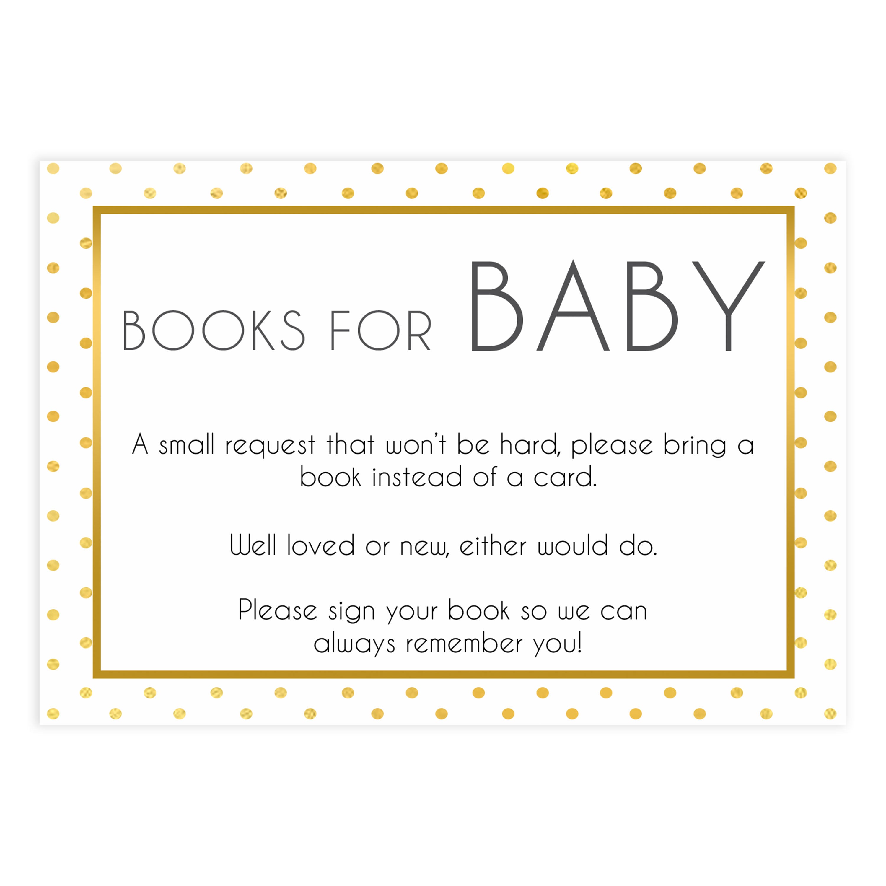 bring a book, books or baby insert, Printable baby shower games, baby gold dots fun baby games, baby shower games, fun baby shower ideas, top baby shower ideas, gold glitter shower baby shower, friends baby shower ideas