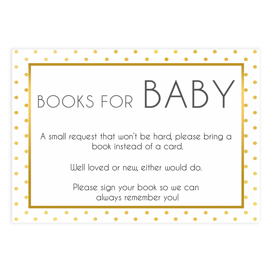 bring a book, books or baby insert, Printable baby shower games, baby gold dots fun baby games, baby shower games, fun baby shower ideas, top baby shower ideas, gold glitter shower baby shower, friends baby shower ideas