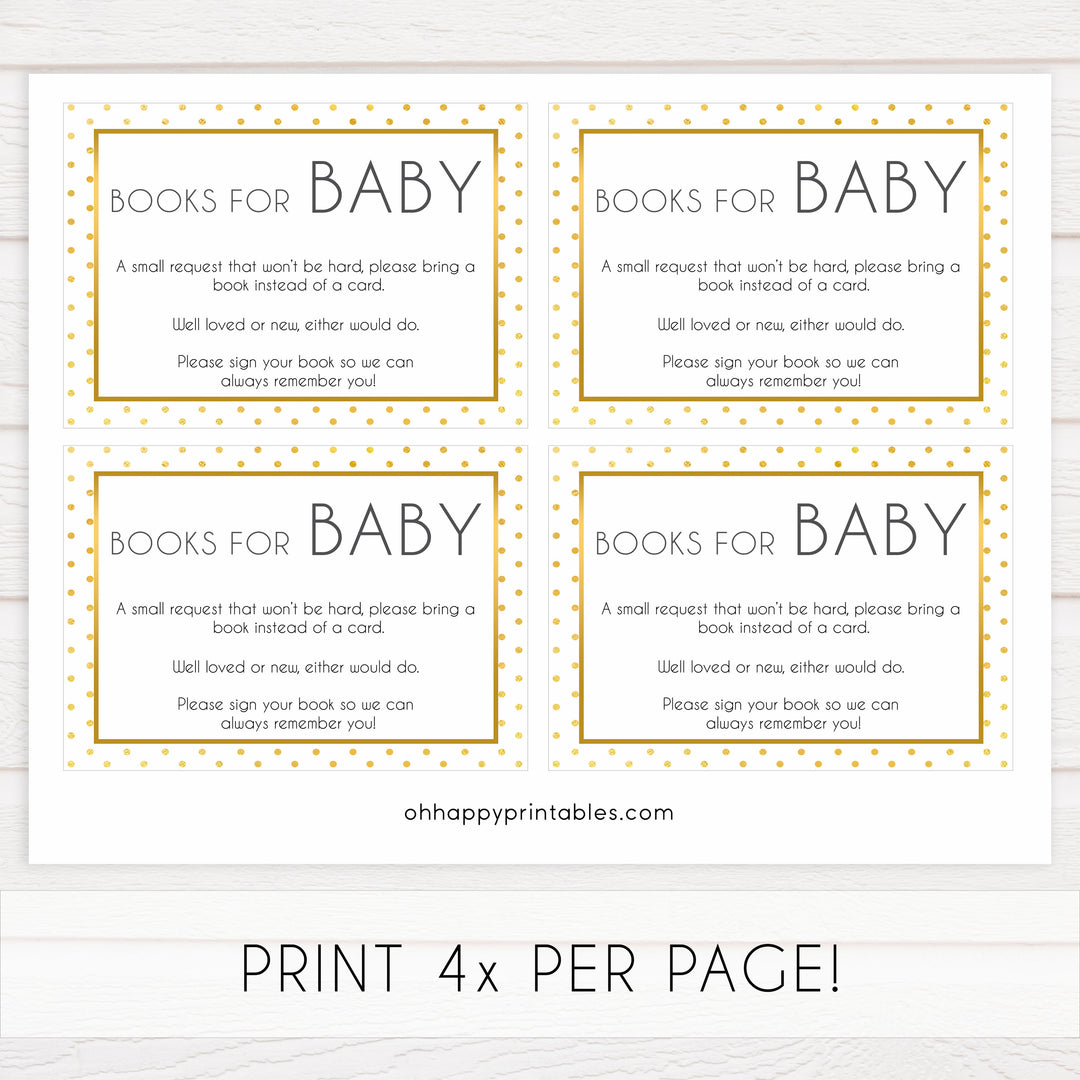 bring a book, books or baby insert, Printable baby shower games, baby gold dots fun baby games, baby shower games, fun baby shower ideas, top baby shower ideas, gold glitter shower baby shower, friends baby shower ideas
