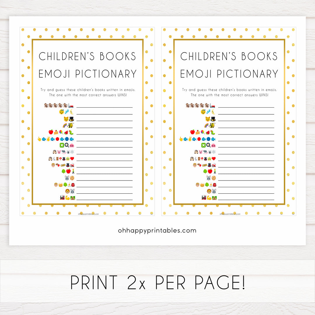 childrens books emoji pictionary, Printable baby shower games, baby gold dots fun baby games, baby shower games, fun baby shower ideas, top baby shower ideas, gold glitter shower baby shower, friends baby shower ideas