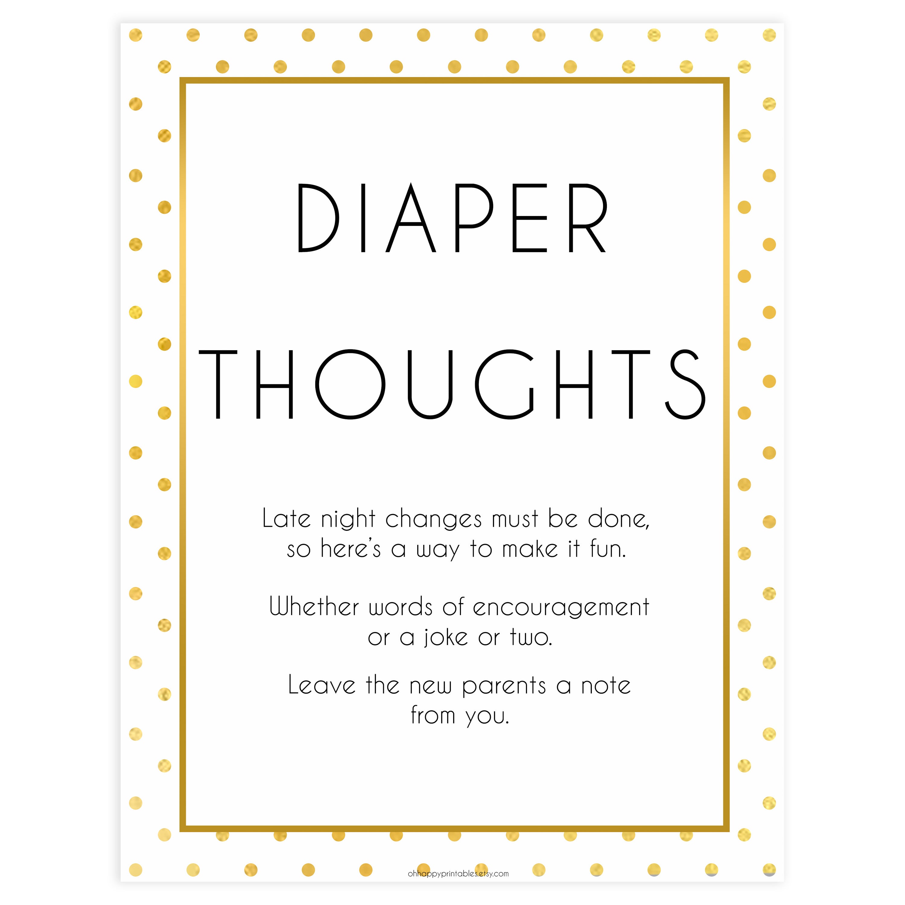 Diaper Thoughts | Gold Dots Printable Baby Games – OhHappyPrintables Diaper Thoughts | Gold Dots Printable Baby Games – OhHappyPrintables