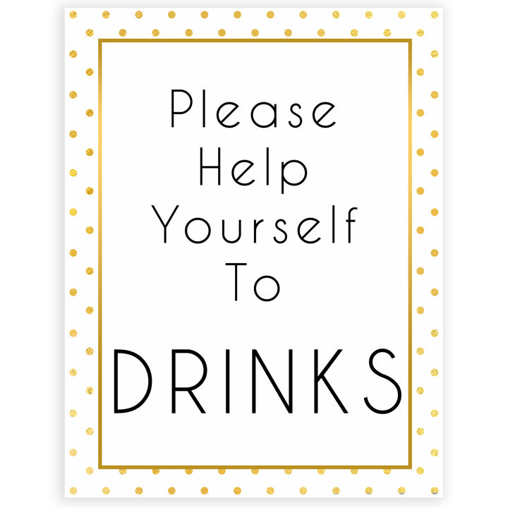drinks baby table sign, drinks table signs, Printable baby shower games, baby gold dots fun baby games, baby shower games, fun baby shower ideas, top baby shower ideas, gold glitter shower baby shower, friends baby shower ideas