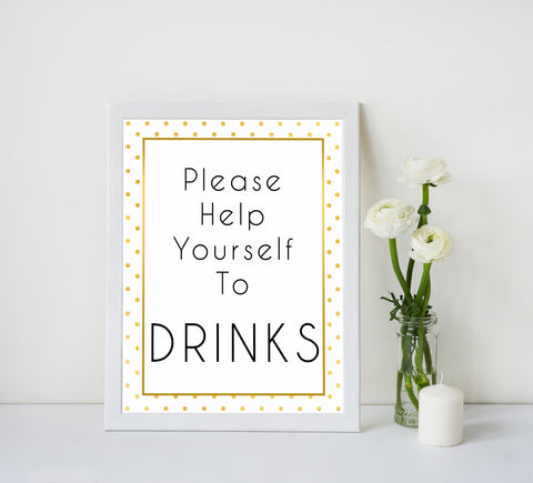 drinks baby table sign, drinks table signs, Printable baby shower games, baby gold dots fun baby games, baby shower games, fun baby shower ideas, top baby shower ideas, gold glitter shower baby shower, friends baby shower ideas
