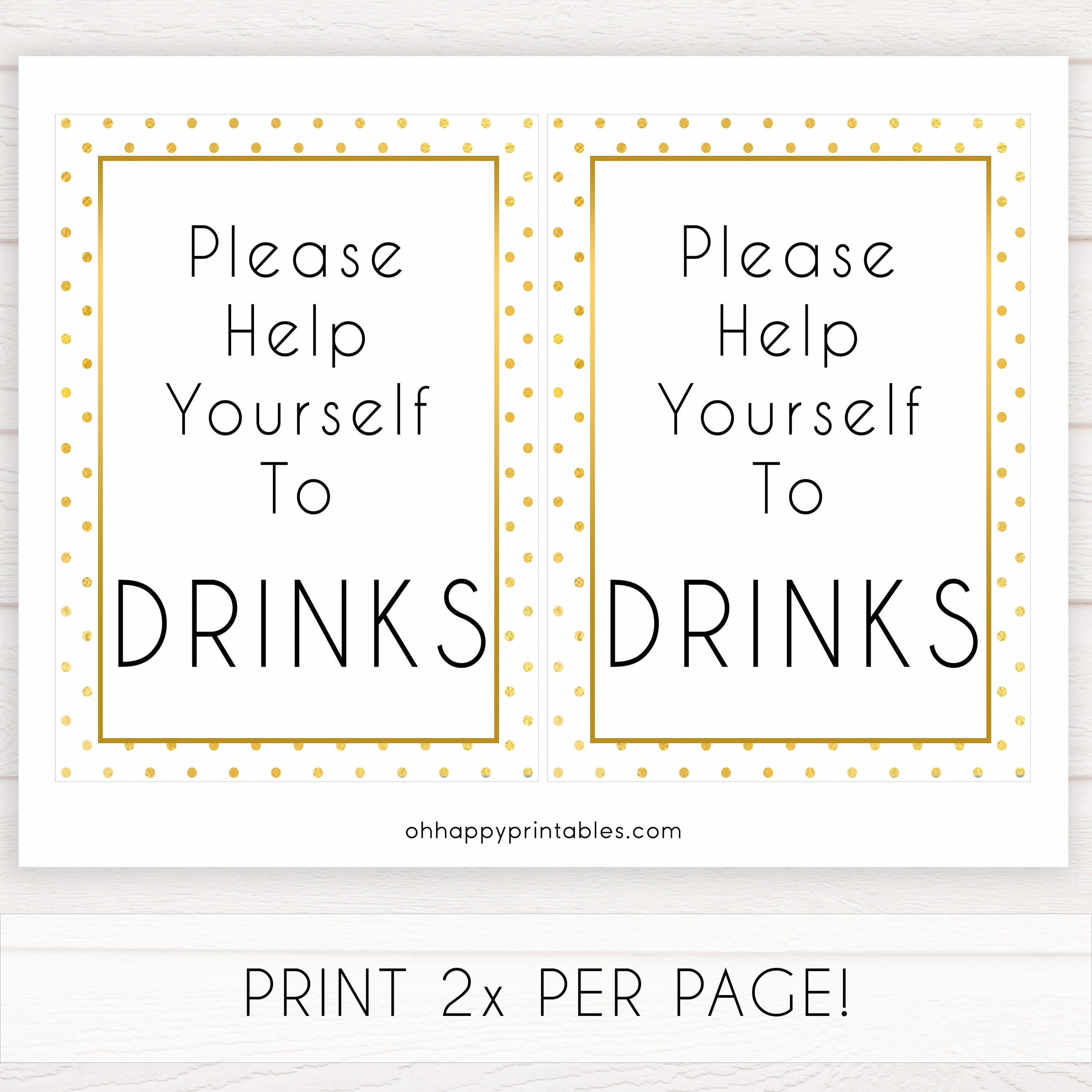 drinks baby table sign, drinks table signs, Printable baby shower games, baby gold dots fun baby games, baby shower games, fun baby shower ideas, top baby shower ideas, gold glitter shower baby shower, friends baby shower ideas