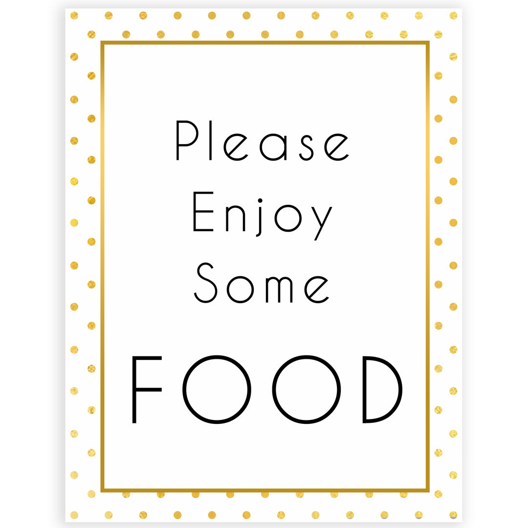 foods baby table signs, food table signs, Baby gold dots baby decor, printable baby table signs, printable baby decor, baby gold glitter table signs, fun baby signs, baby gold fun baby table signs
