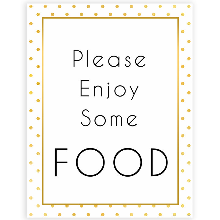 foods baby table signs, food table signs, Baby gold dots baby decor, printable baby table signs, printable baby decor, baby gold glitter table signs, fun baby signs, baby gold fun baby table signs