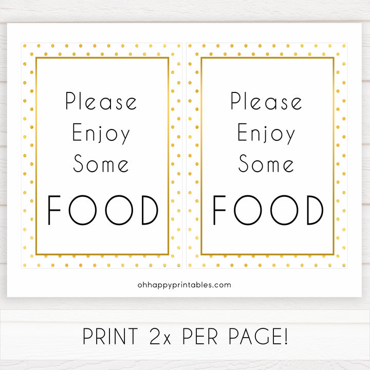 foods baby table signs, food table signs, Baby gold dots baby decor, printable baby table signs, printable baby decor, baby gold glitter table signs, fun baby signs, baby gold fun baby table signs