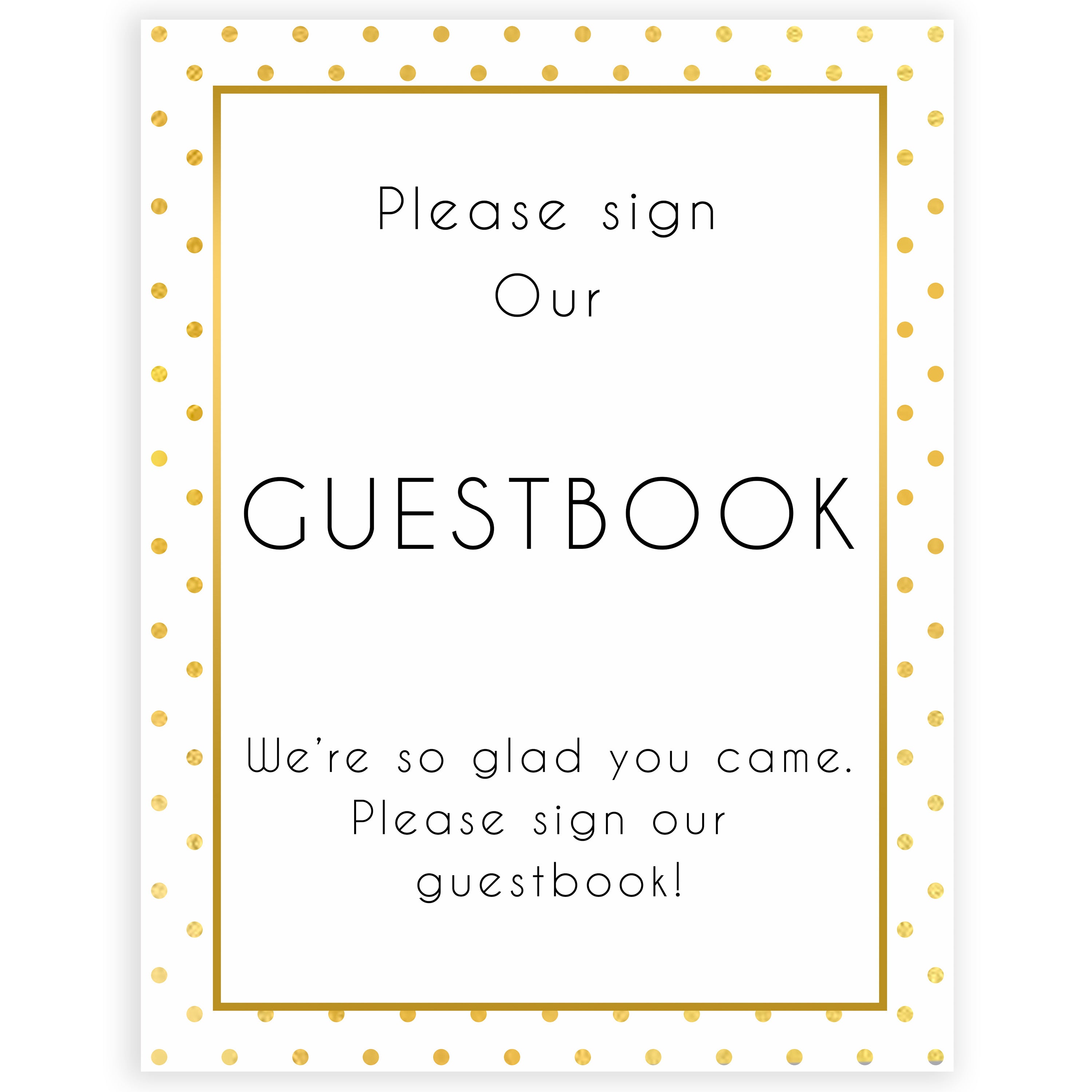 guestbook baby table signs, Baby gold dots baby decor, printable baby table signs, printable baby decor, baby gold glitter table signs, fun baby signs, baby gold fun baby table signs