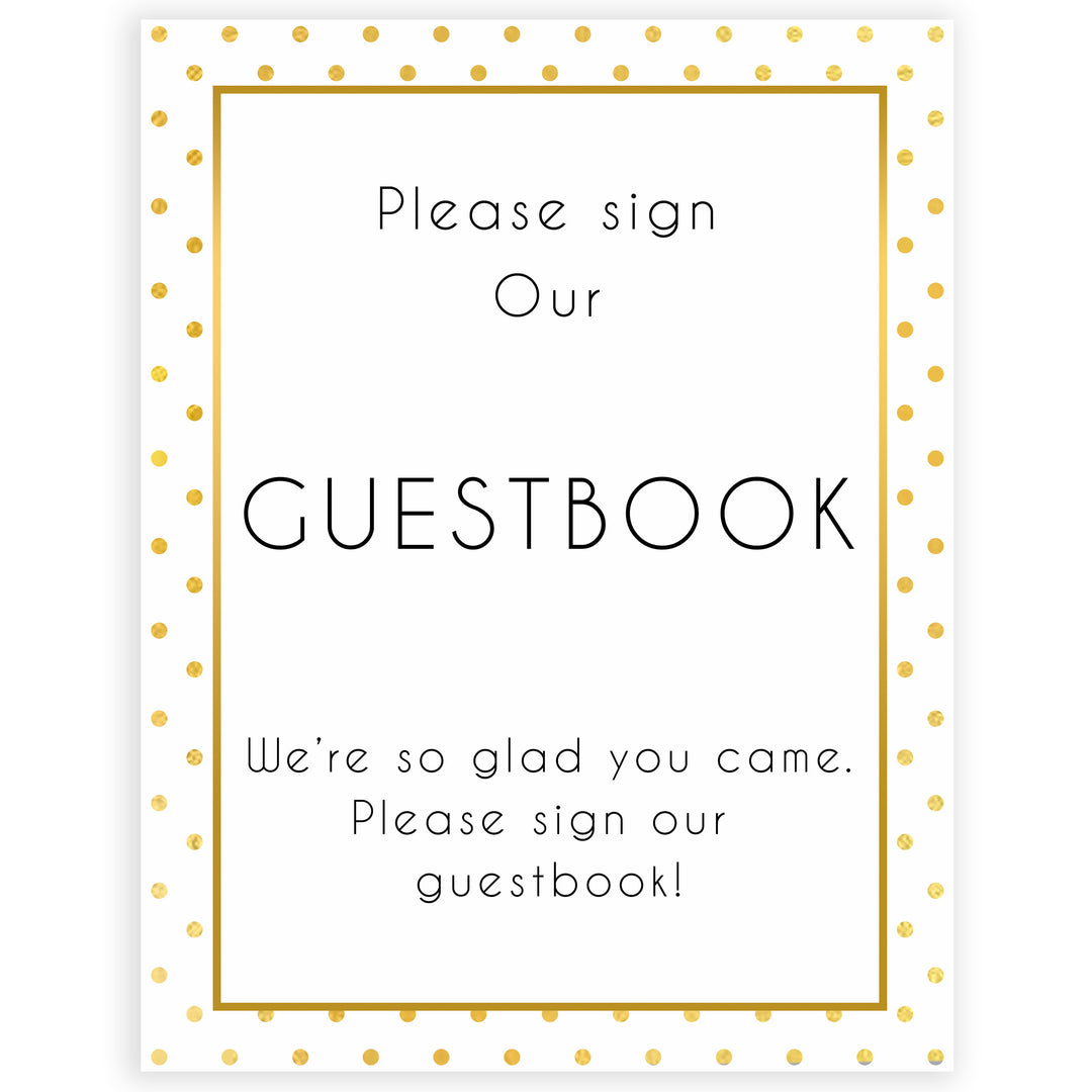 guestbook baby table signs, Baby gold dots baby decor, printable baby table signs, printable baby decor, baby gold glitter table signs, fun baby signs, baby gold fun baby table signs