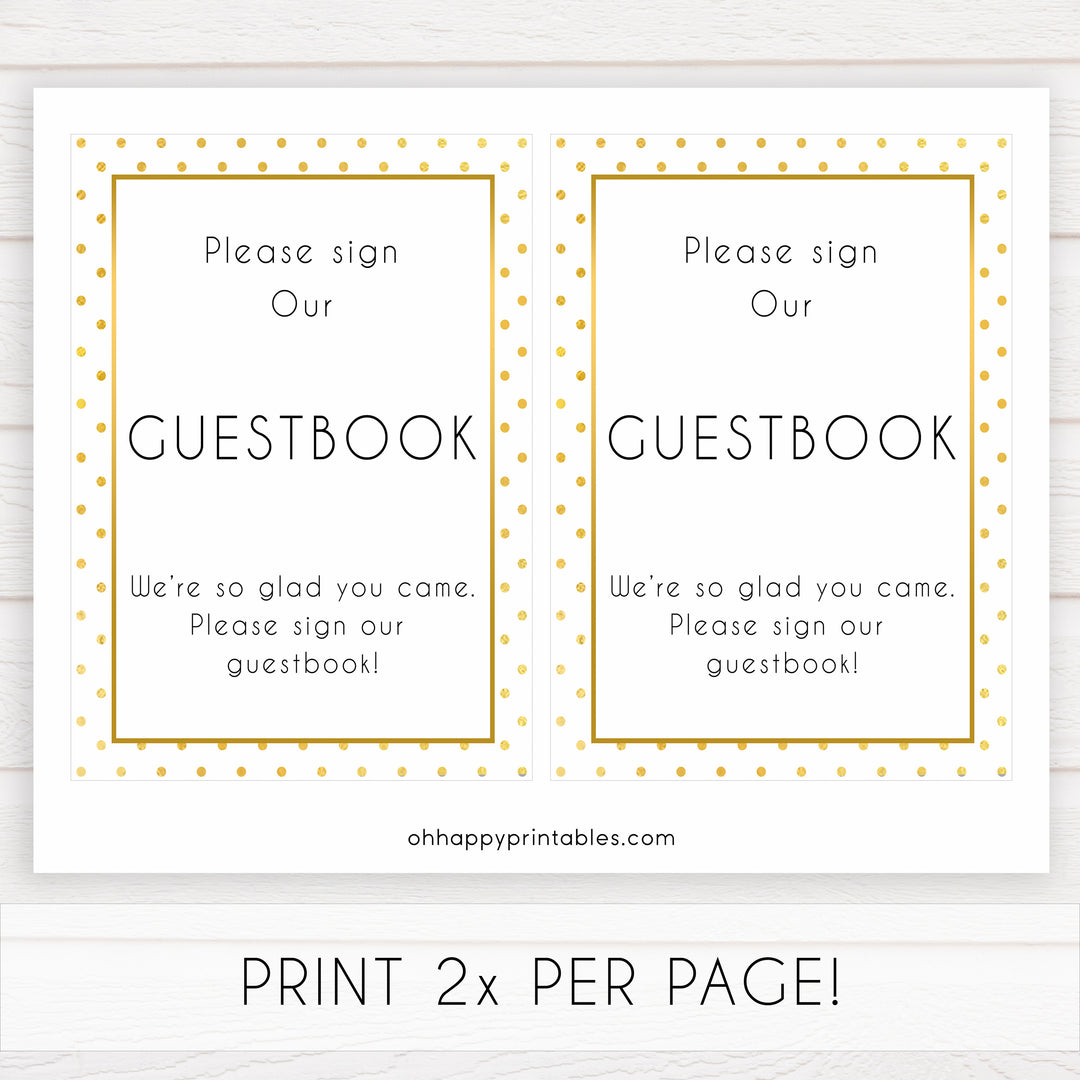 guestbook baby table signs, Baby gold dots baby decor, printable baby table signs, printable baby decor, baby gold glitter table signs, fun baby signs, baby gold fun baby table signs