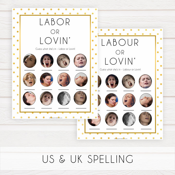 labor or lovin, labor or porn, Printable baby shower games, baby gold dots fun baby games, baby shower games, fun baby shower ideas, top baby shower ideas, gold glitter shower baby shower, friends baby shower ideas