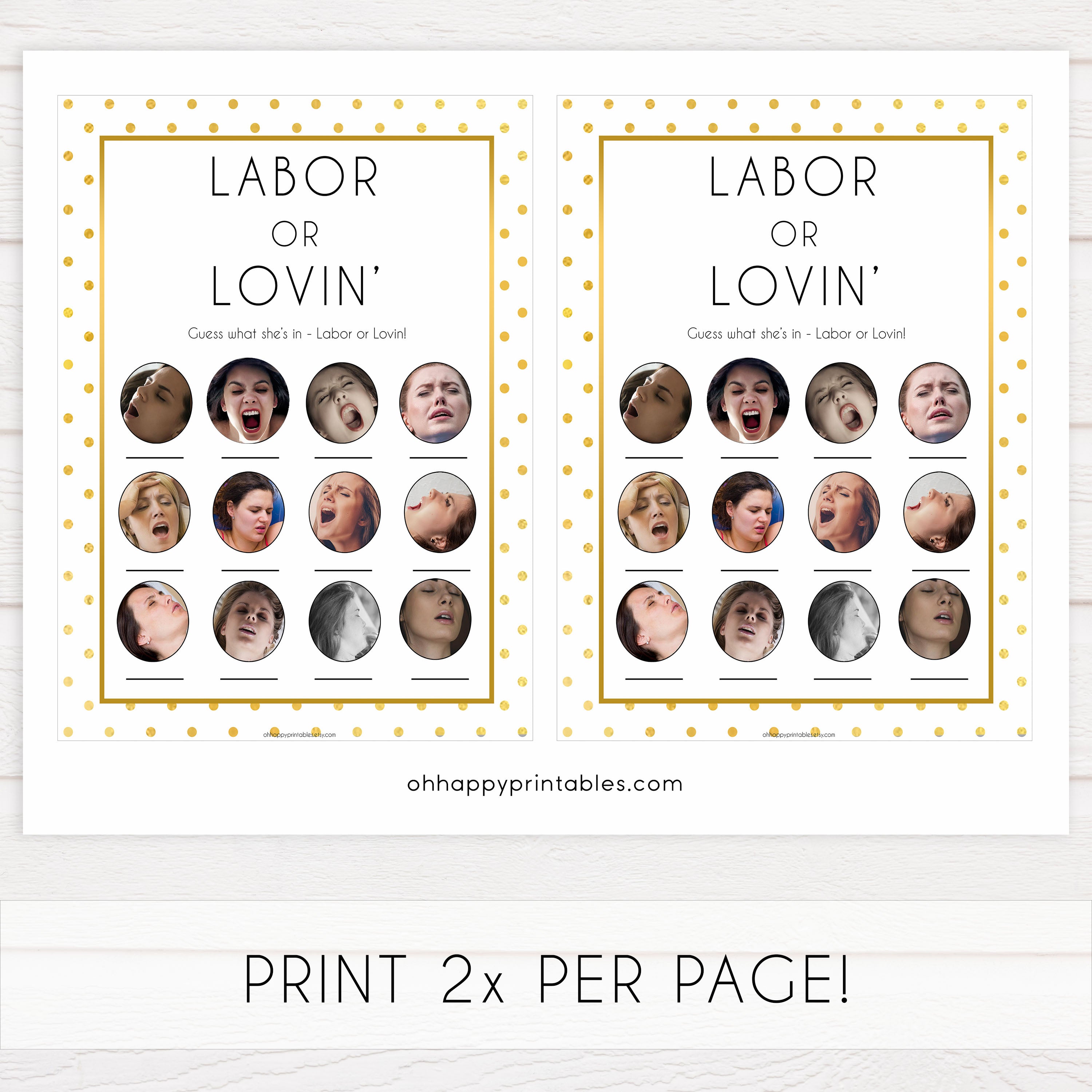 labor or lovin, labor or porn, Printable baby shower games, baby gold dots fun baby games, baby shower games, fun baby shower ideas, top baby shower ideas, gold glitter shower baby shower, friends baby shower ideas