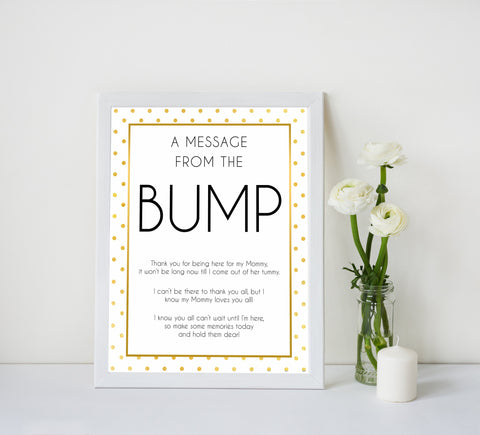 message from the bump game, Printable baby shower games, baby gold dots fun baby games, baby shower games, fun baby shower ideas, top baby shower ideas, gold glitter shower baby shower, friends baby shower ideas