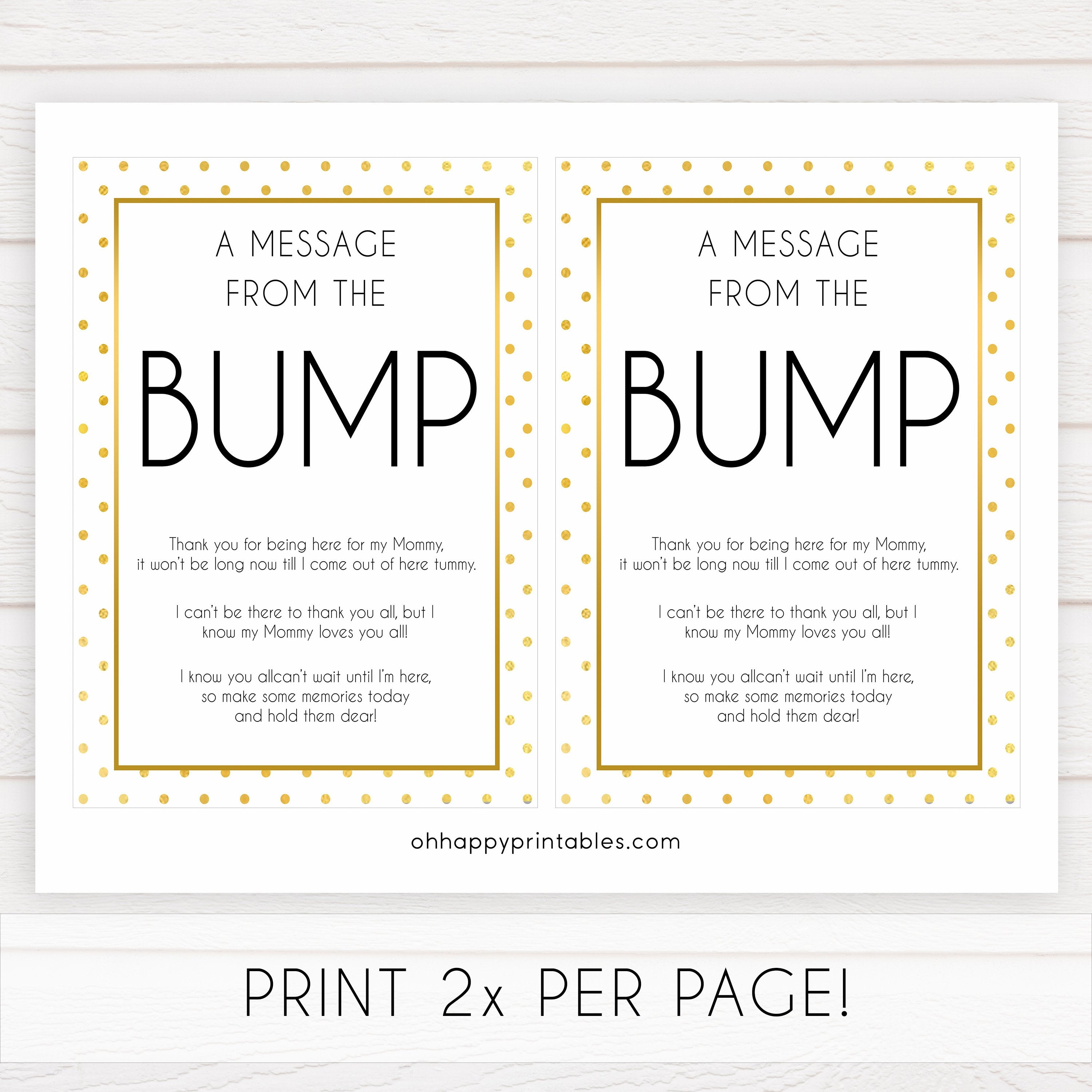 message from the bump game, Printable baby shower games, baby gold dots fun baby games, baby shower games, fun baby shower ideas, top baby shower ideas, gold glitter shower baby shower, friends baby shower ideas