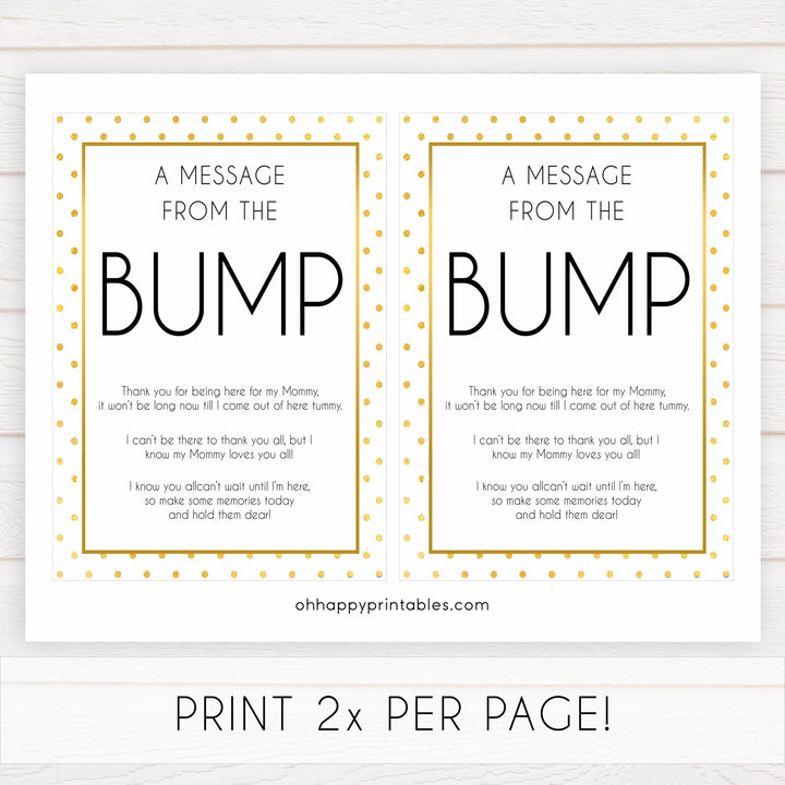 message from the bump game, Printable baby shower games, baby gold dots fun baby games, baby shower games, fun baby shower ideas, top baby shower ideas, gold glitter shower baby shower, friends baby shower ideas