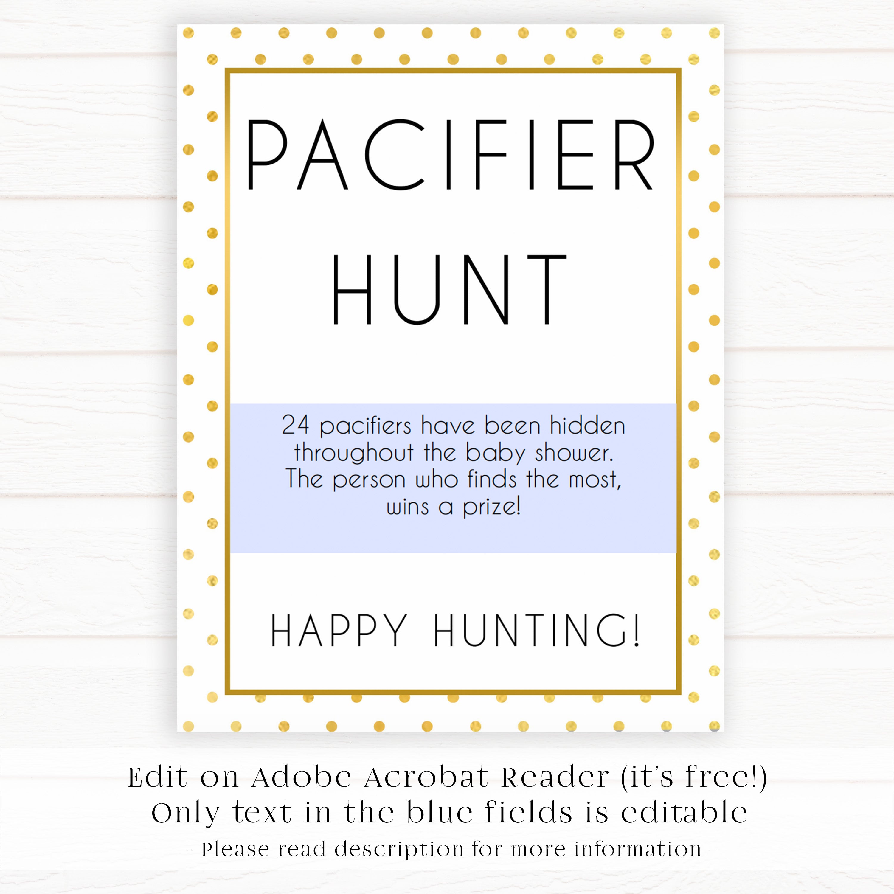 pacifier hunt game, baby pacifier game, Printable baby shower games, baby gold dots fun baby games, baby shower games, fun baby shower ideas, top baby shower ideas, gold glitter shower baby shower, friends baby shower ideas
