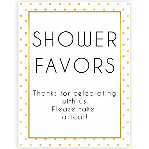 shower favors baby table sign, favors table sign, Printable baby shower games, baby gold dots fun baby games, baby shower games, fun baby shower ideas, top baby shower ideas, gold glitter shower baby shower, friends baby shower ideas