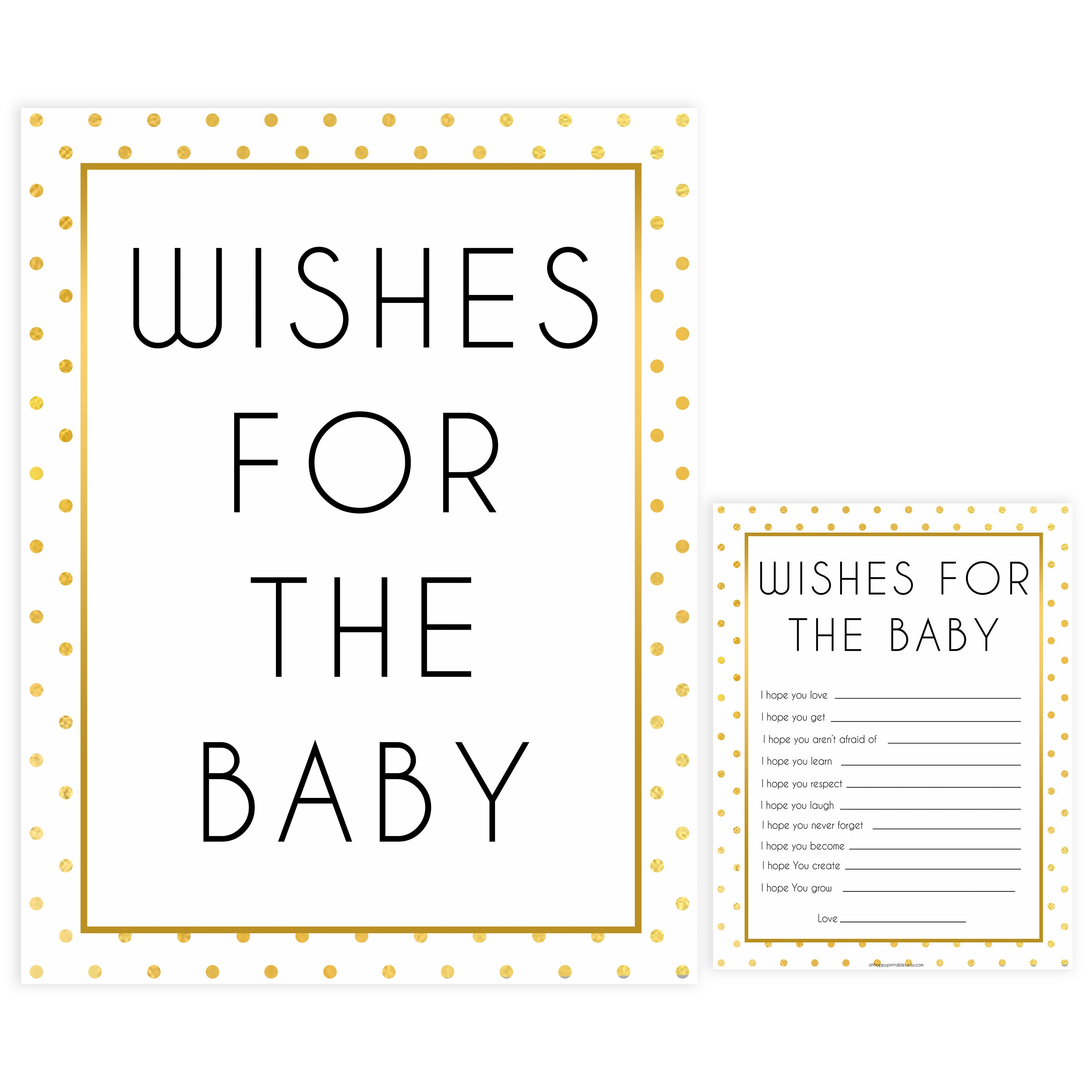 wishes for the baby, baby wishes game, Printable baby shower games, baby gold dots fun baby games, baby shower games, fun baby shower ideas, top baby shower ideas, gold glitter shower baby shower, friends baby shower ideas