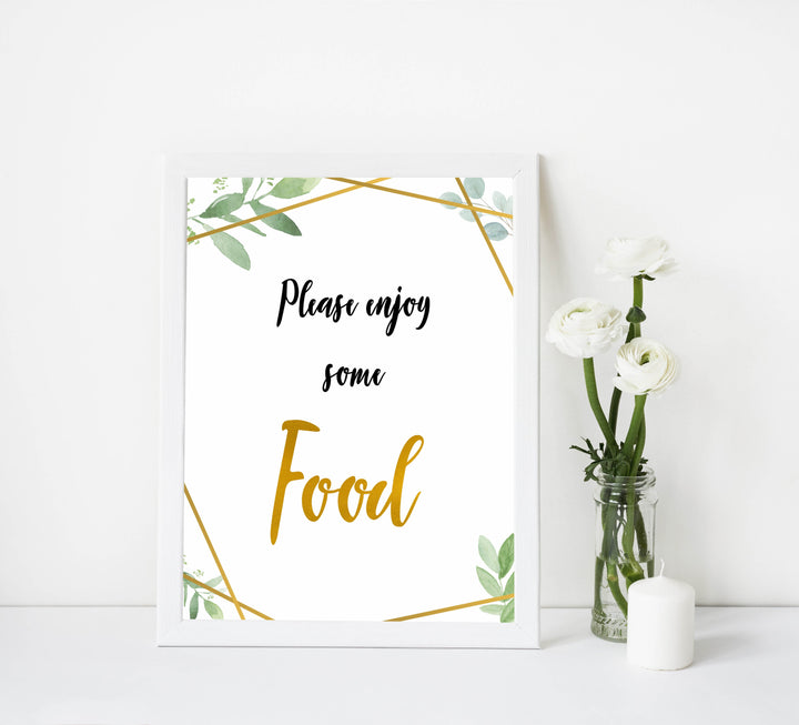 food baby signs, food baby decor sign, Gold geometric baby decor, printable baby table signs, printable baby decor, gold table signs, fun baby signs, geometric fun baby table signs
