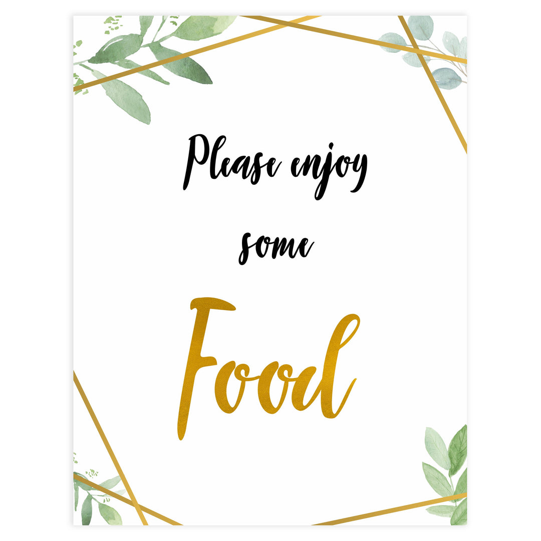 food baby signs, food baby decor sign, Gold geometric baby decor, printable baby table signs, printable baby decor, gold table signs, fun baby signs, geometric fun baby table signs