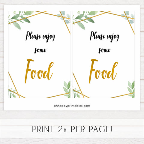 food baby signs, food baby decor sign, Gold geometric baby decor, printable baby table signs, printable baby decor, gold table signs, fun baby signs, geometric fun baby table signs