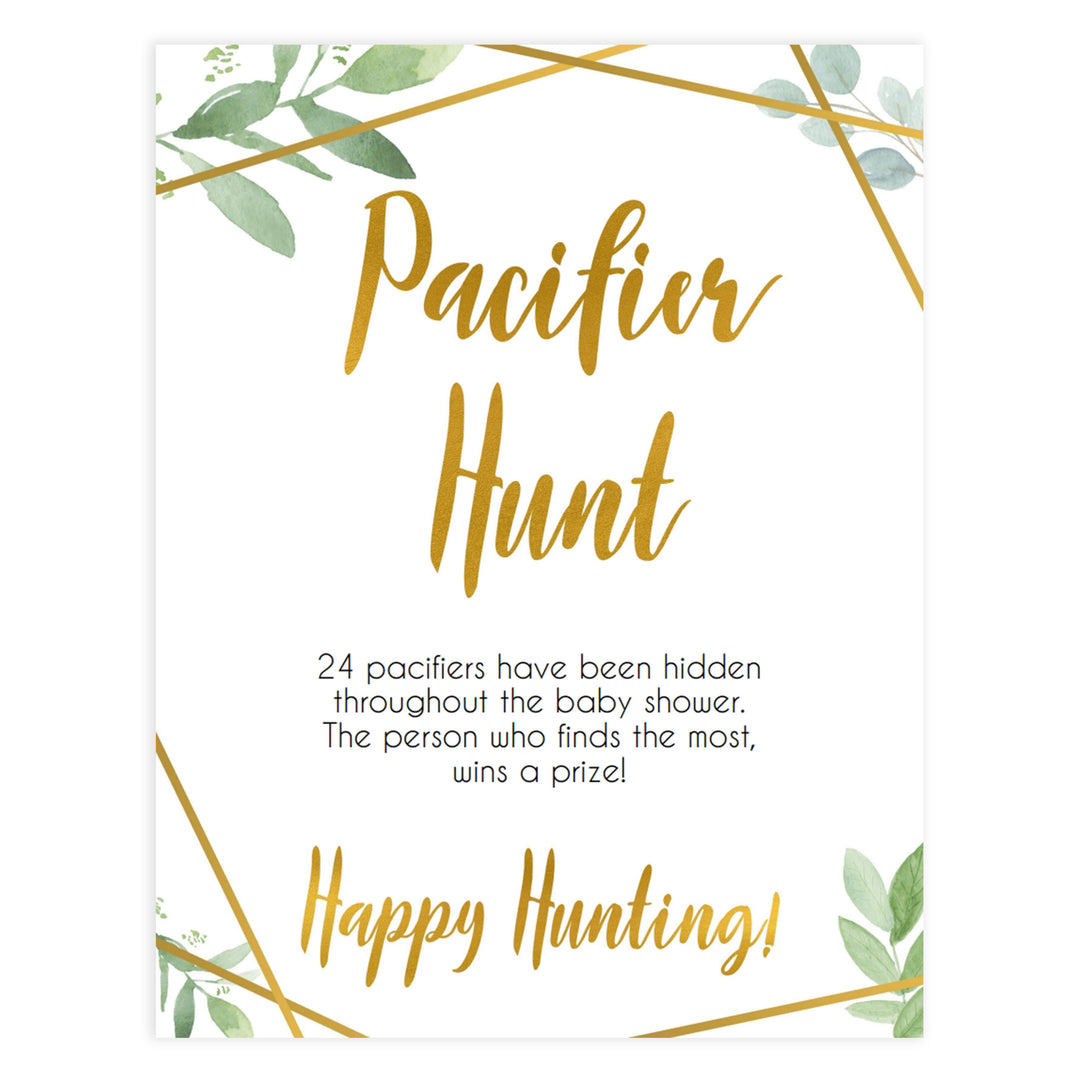 pacifier hunt game, Printable baby shower games, geometric fun baby games, baby shower games, fun baby shower ideas, top baby shower ideas, gold baby shower, blue baby shower ideas