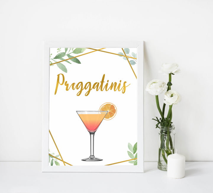 preggatinis baby table sign, preggatinis baby sign, Gold geometric baby decor, printable baby table signs, printable baby decor, gold table signs, fun baby signs, geometric fun baby table signs