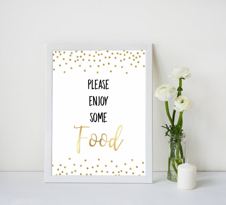 gold glitter baby signs, printable baby signs, glitter baby decor, fun baby signs, baby drinks signs, food baby signs, baby decor