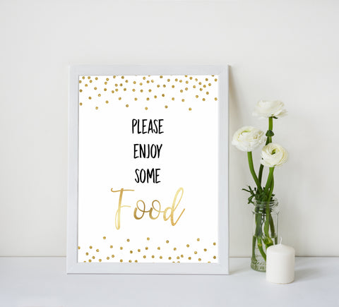 gold glitter baby signs, printable baby signs, food baby signs, drinks baby decor, gold baby decor, fun baby shower ideas