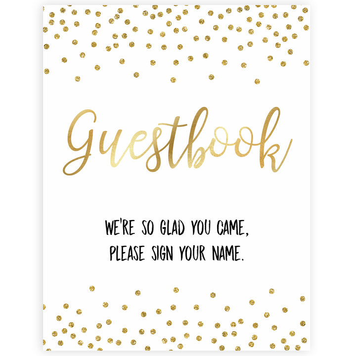 gold glitter baby signs, guestbook baby signs, printable baby signs, gold baby decor, gold glitter baby signs, guestbook sign