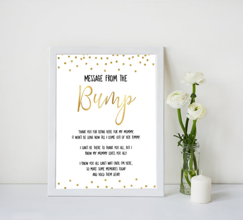 gold baby shower games, message from bump games, printable baby games, fun baby games, popular baby games, baby shower games, gold baby games, print baby games, gold baby shower