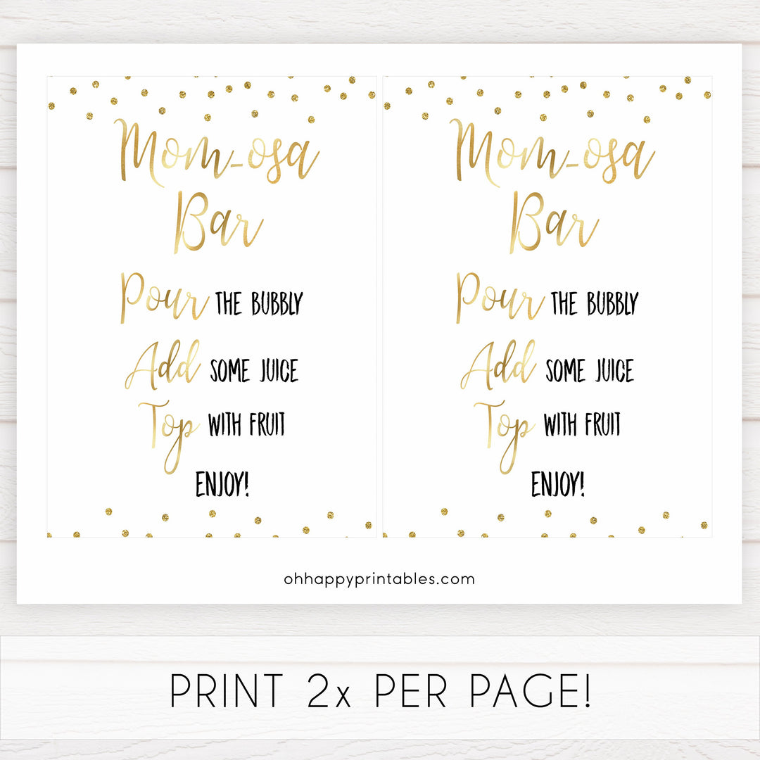 gold glitter baby signs, printable baby signs, glitter baby decor, fun baby signs, baby drinks signs, food baby signs, baby decor