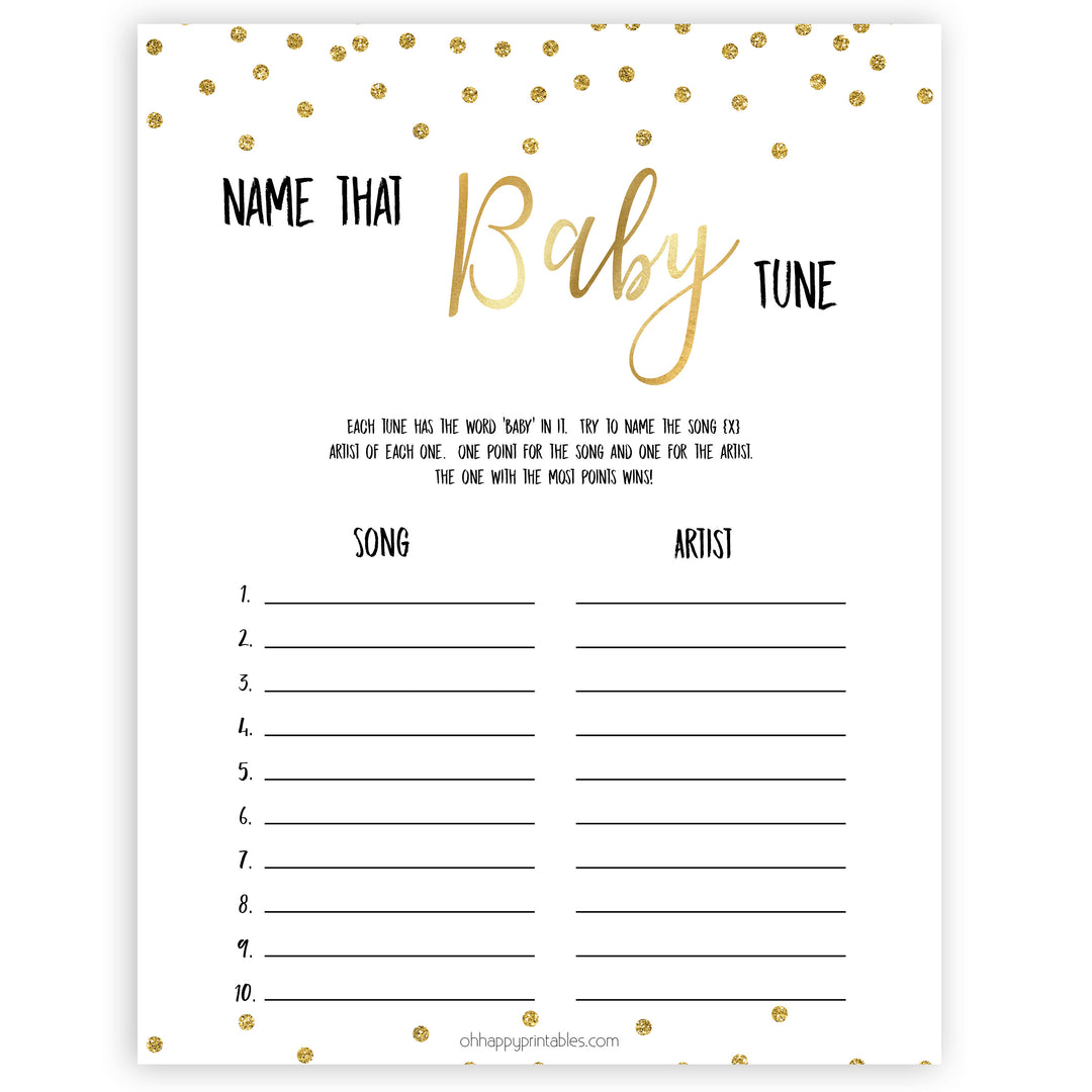 gold baby shower games, name that baby tune games, printable baby games, fun baby games, popular baby games, baby shower games, gold baby games, print baby games, gold baby shower