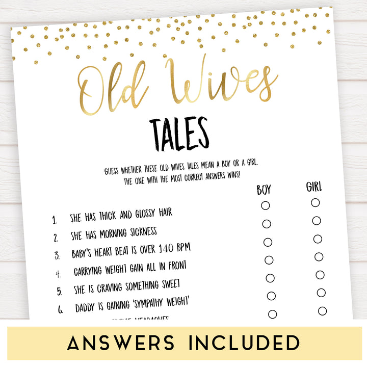 gold glitter baby games, old wives tales game, printable baby games, gold baby, old wives tale, top baby games