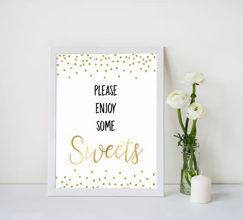 gold glitter baby signs, printable baby signs, sweets baby signs, drinks baby decor, gold baby decor, fun baby shower ideas