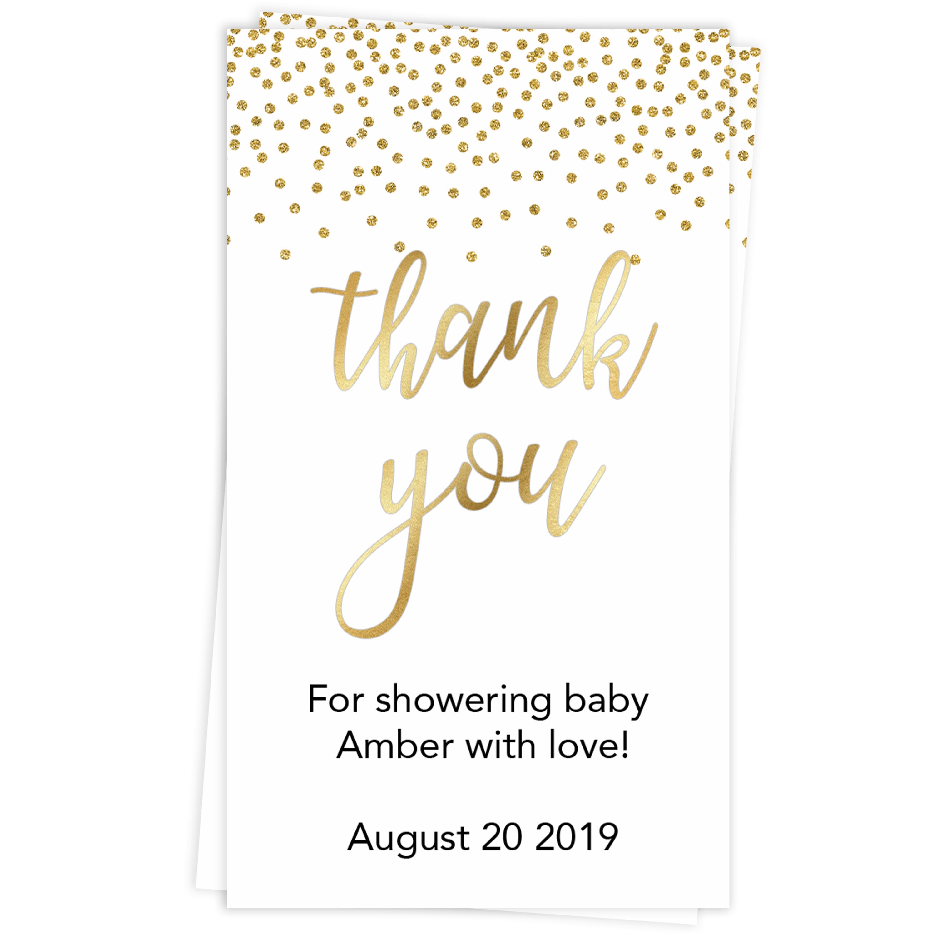 baby shower thank you tags, baby thank you tags, gold glitter baby tags, baby tags, gold baby thanks you tags, printable editable baby tags