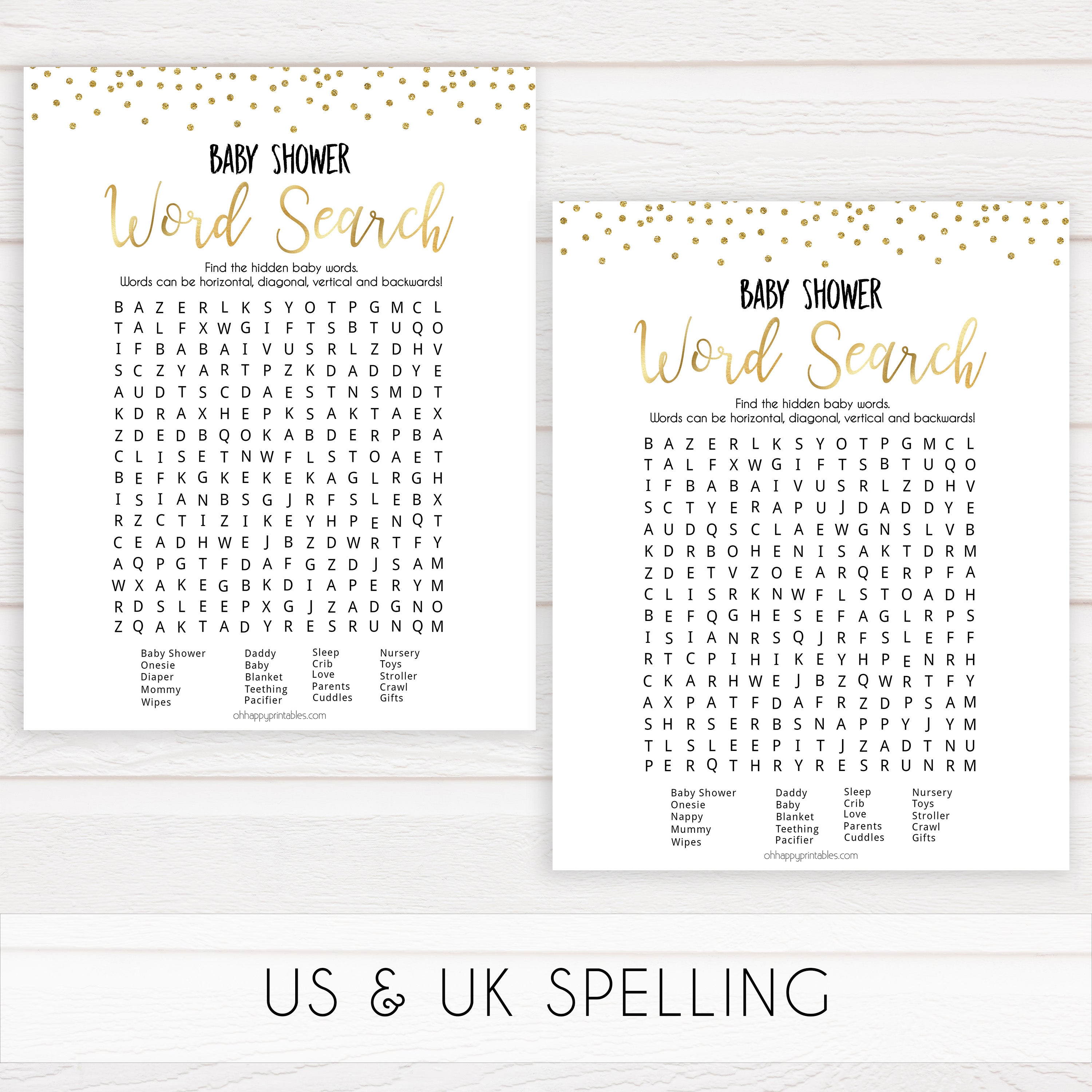gold glitter baby games, word search baby games, fun baby games, printable baby games, popular baby games, top 10 baby games, word search game