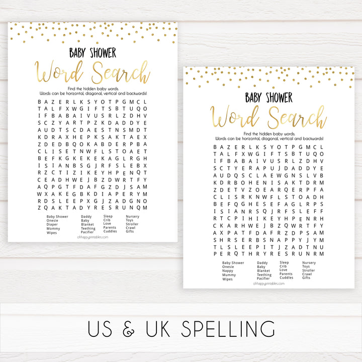 gold glitter baby games, word search baby games, fun baby games, printable baby games, popular baby games, top 10 baby games, word search game