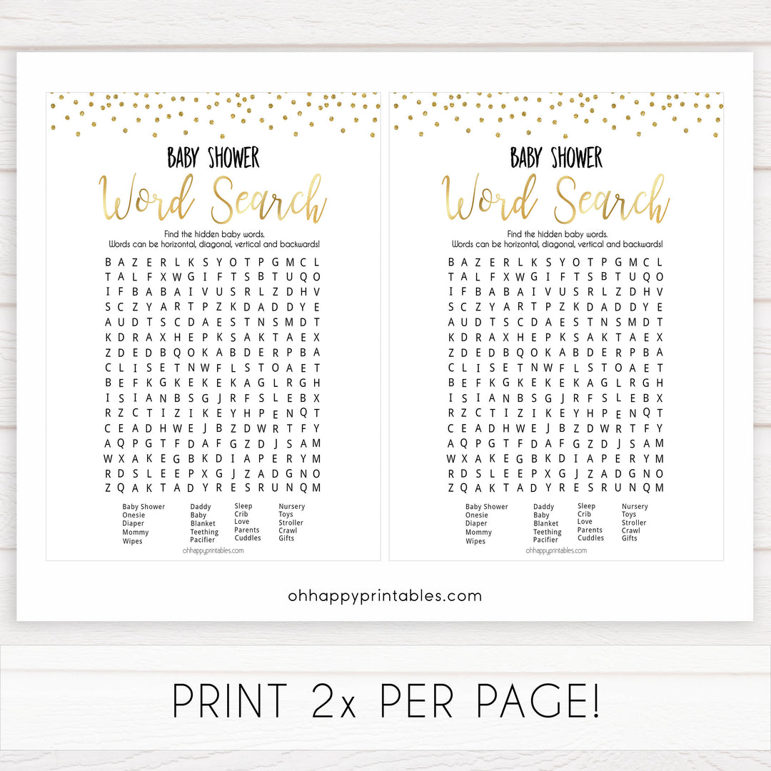 gold glitter baby games, word search baby games, fun baby games, printable baby games, popular baby games, top 10 baby games, word search game