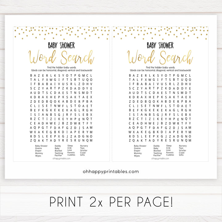 gold glitter baby games, word search baby games, fun baby games, printable baby games, popular baby games, top 10 baby games, word search game