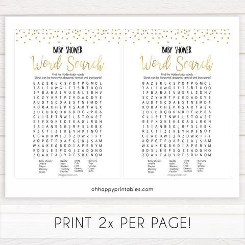 gold glitter baby games, word search baby games, fun baby games, printable baby games, popular baby games, top 10 baby games, word search game