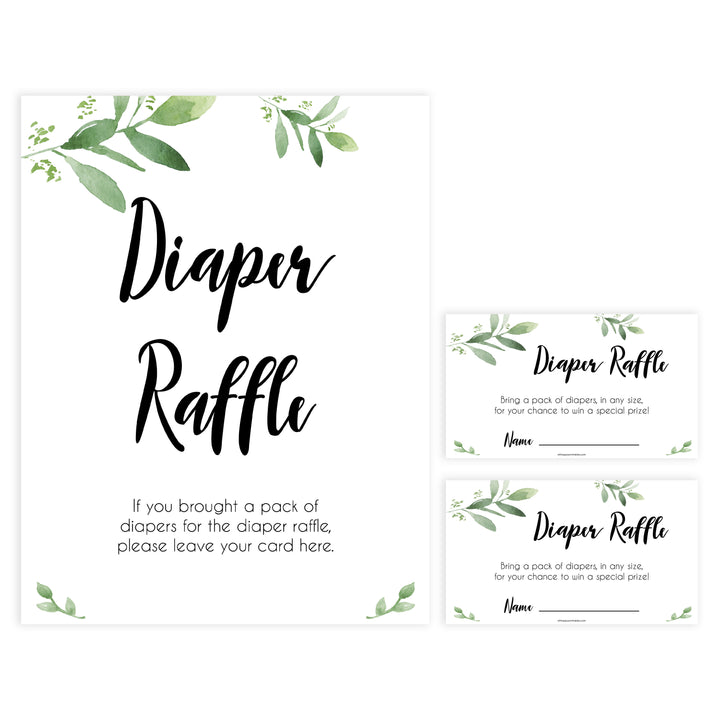 diaper raffle game, Printable baby shower games, botanical baby shower games, floral baby shower ideas, fun baby shower ideas
