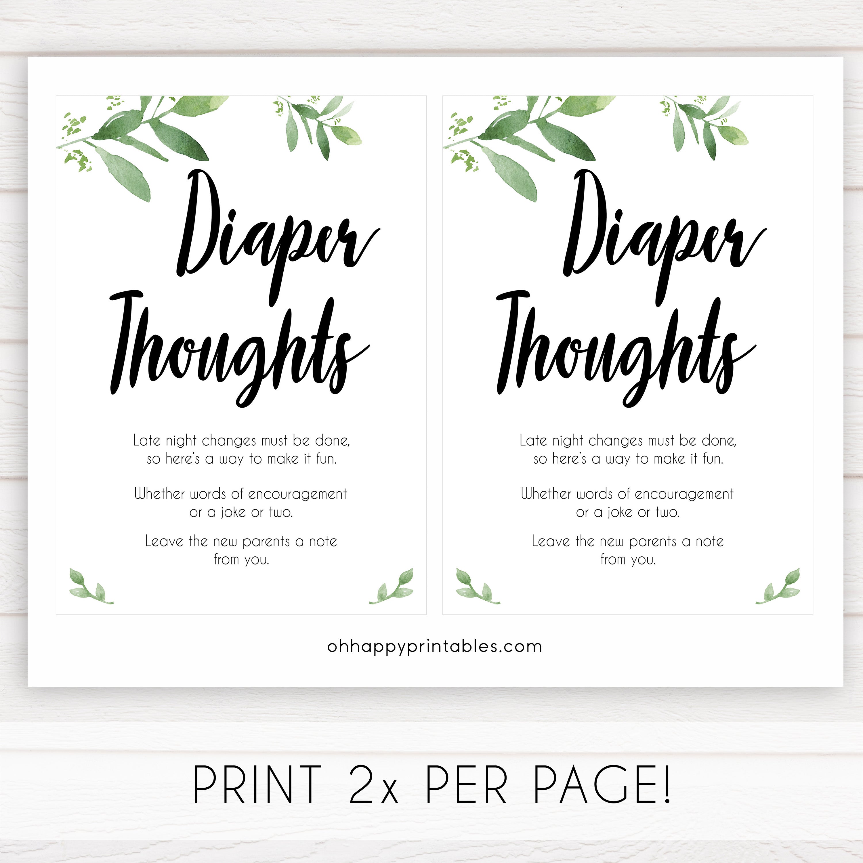 botanical diaper thoughts baby shower games, printable baby shower games, fun baby shower games, floral baby games