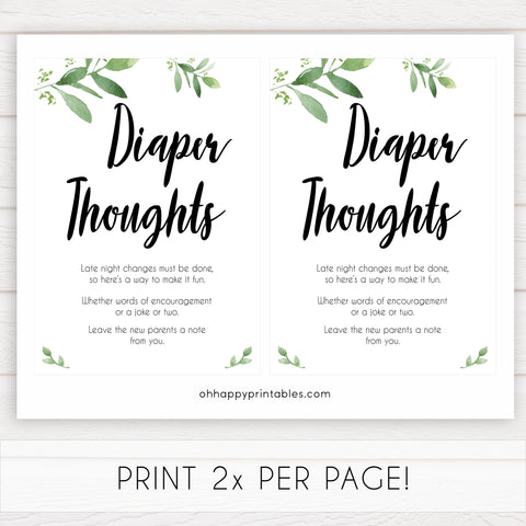 botanical diaper thoughts baby shower games, printable baby shower games, fun baby shower games, floral baby games