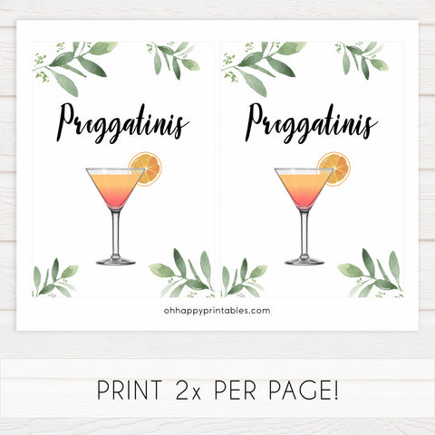 preggatinis baby shower signs, printable baby shower signs, botanical baby shower decor, floral baby table signs