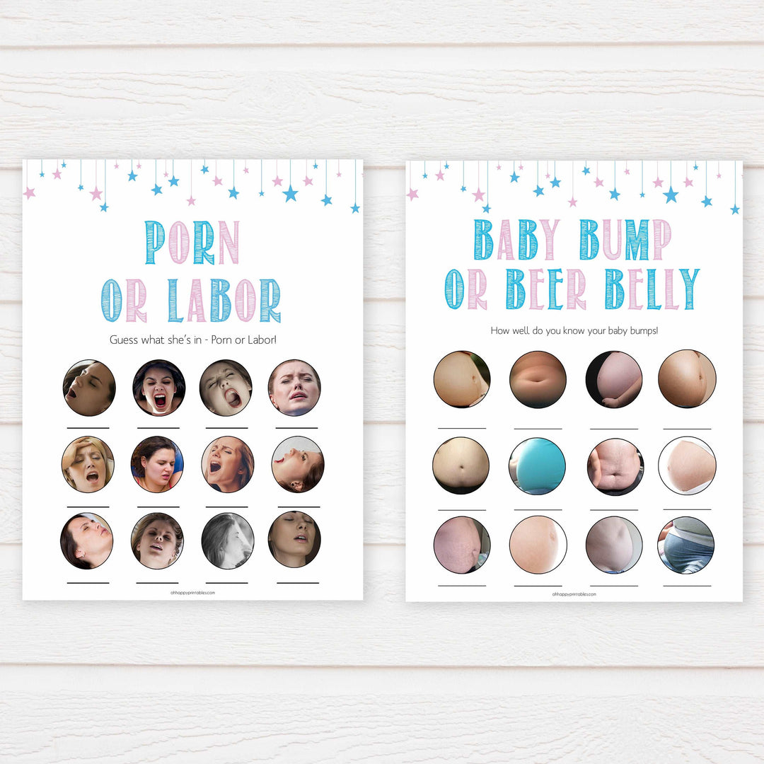 Gender reveal baby games, 10 baby shower games bundles, gender reveal shower, fun baby games, gender reveal ideas, popular baby games, best baby games, printable baby games, gender reveal baby games