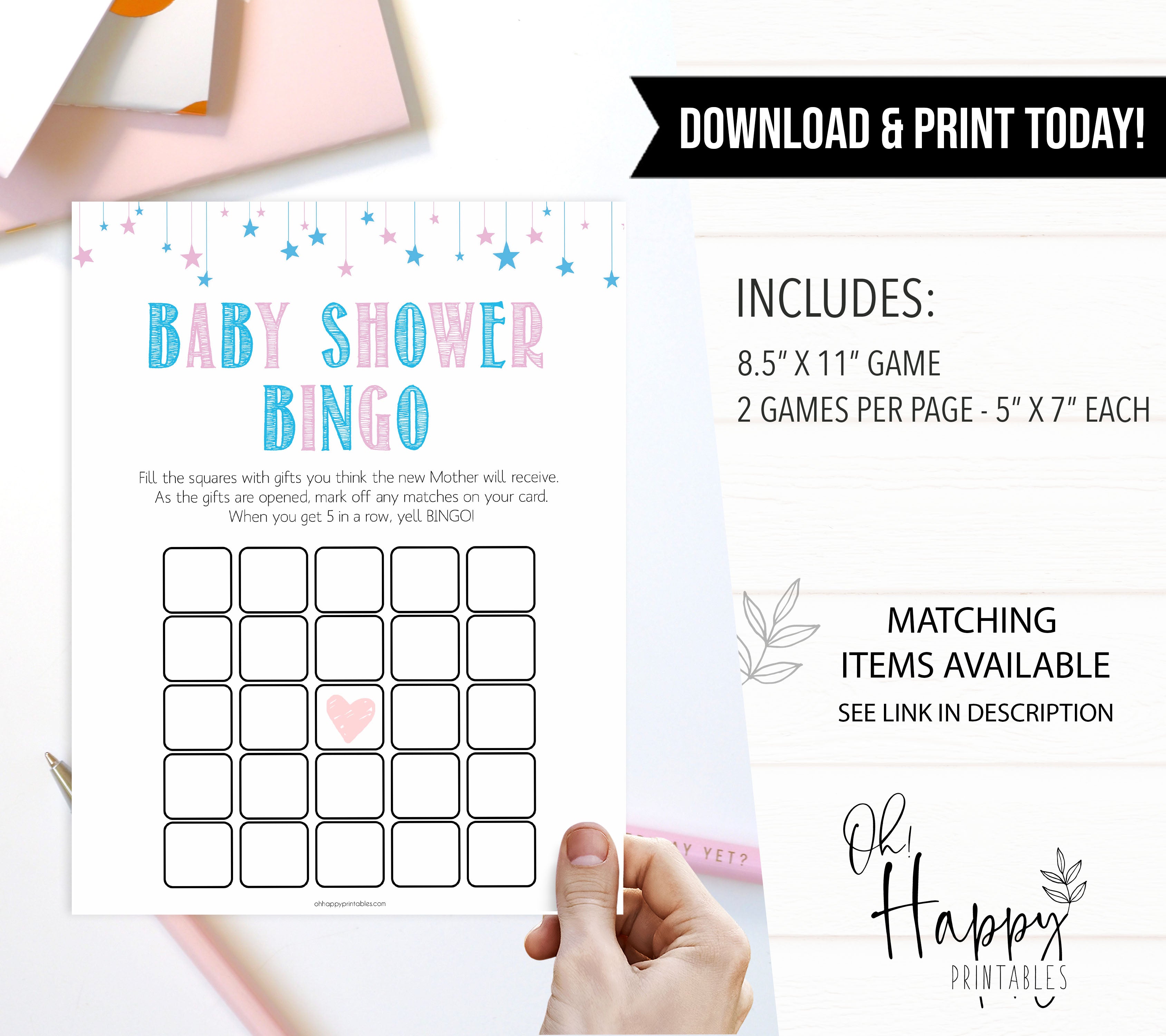 Gender reveal baby games, baby shower bingo baby game, gender reveal shower, fun baby games, gender reveal ideas, popular baby games, best baby games, printable baby games, gender reveal baby games