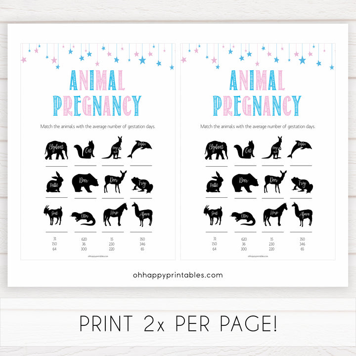 Gender reveal baby games, animal pregnancy baby game, gender reveal shower, fun baby games, gender reveal ideas, popular baby games, best baby games, printable baby games, gender reveal baby games