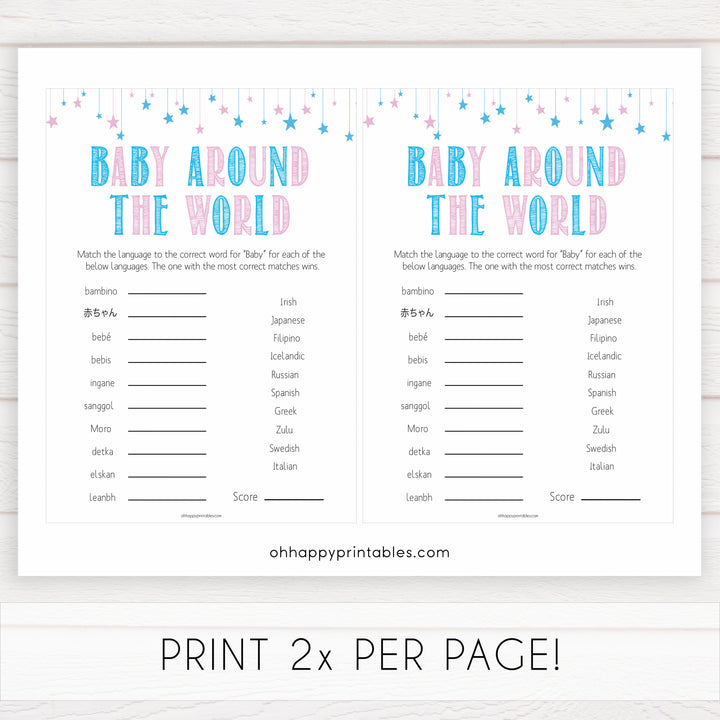 Gender reveal baby games, baby around the world baby game, gender reveal shower, fun baby games, gender reveal ideas, popular baby games, best baby games, printable baby games, gender reveal baby games