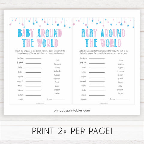 Gender reveal baby games, baby around the world baby game, gender reveal shower, fun baby games, gender reveal ideas, popular baby games, best baby games, printable baby games, gender reveal baby games